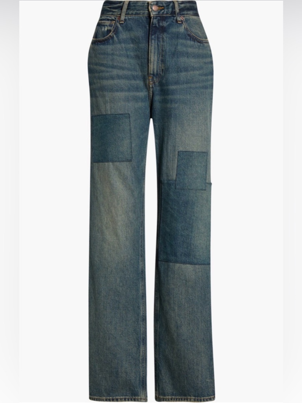 Good American Khloe High Waist Patch Straight Jeans NWOT